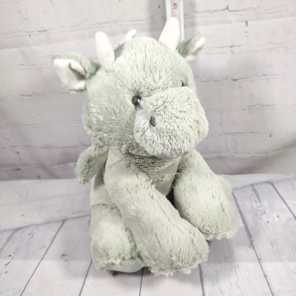 Kellytoy Kelly Baby Green Dragon Plush Soft Stuffed Sitting 11" Rattle Toy